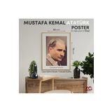 ZC Bayrak Atatürk Portre 50x75cm Raşel Kumaşa Dijital Baskı ata no2 -Kalın Plastik Hediye Kutusunda Gelir-