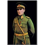 ZC Bayrak Atatürk Üniformalı Portre Raşel Dijital Baskı Bayrak