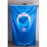 Zc Bayrak Doğu Türkistan Milli Gönder Bayrağı Raşel Kumaş 70x105 cm Dijital Baskı Rüzgâr ve Yağmura Dayanıklı