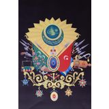 ZC Bayrak Osmanlı Tuğrası Masa Bayrağı Saten Kumaş Dijital Baskı 15x22,5 cm