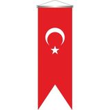ZC Bayrak Türk Bayrağı Saten Kırlangıç Flama 50x150 cm Kırmızı Renk Aplike Dikişli