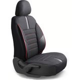 Z&C MAXTECH Peugeot 206 Deri Detaylı Özel Tasarım Oto Koltuk Kılıfı Seti Star - Siyah - Kırmızı