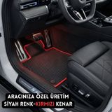 Z&C MAXTECH Toyota Corolla E170 2013–2019 Uyumlu Tam Takım Araca Özel Eva Paspas Seti Sk - Siyah - Kırmızı