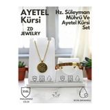 ZD JEWELRY Çelik Hz Süleyman Mührü 7 Büyük Melek Kolye ve Ayetel Kürsi Koruyucu Dualı 2 Lİ Kolye Bilek Set