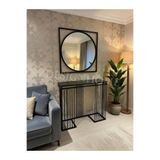 zdesignhome Siyah Metal Dresuar Takımı – Siyah Cam Raflı Modern Tasarım