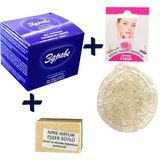 Zdrave Krem Set Eşşek Sütlü Sabun Yüz Temizleme Pedi (Loofah Pon Pon) 30 Ml.
