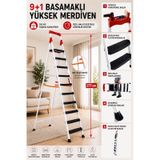 ZE Zigana Ev Gereçleri Elegance 9+1 Geniş Basamaklı Kolay Taşıma Aparatlı Merdiven