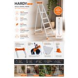 ZE Zigana Ev Gereçleri Hardy Plus 4+1 Ekstra Güçlü 250 KG Taşıma Kapasiteli Metal Ev-Ofis-Bahçe-İnşaat Tipi Merdiven