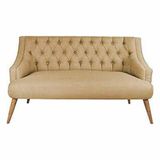 ZE10 Design Sütlü Kahve Lamont Loveseat İkili Kanepe