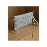 Zealous Yıldız desenli Gümüş Portföy & Clutch Çanta Çıkarabilir Bileklik Askılı 30x19 cm