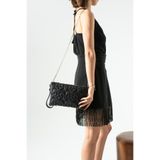 Zealous Yıldız desenli siyah Portföy & Clutch Çanta Çıkarabilir Bileklik Askılı çanta