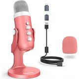 Zealsound X66 USB Mikrofon – Stüdyo Kalitesinde Ses, Gürültü Engelleme ve Eko Kontrolü (Gaming, Podcast, Asmr, Streaming Için Pc/ps5/mac/ios Uyumlu) - Pembe