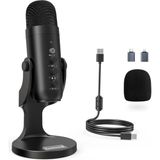 Zealsound X66 USB Mikrofon – Stüdyo Kalitesinde Ses, Gürültü Engelleme ve Eko Kontrolü (Gaming, Podcast, Asmr, Streaming Için Pc/ps5/mac/ios Uyumlu) - Siyah
