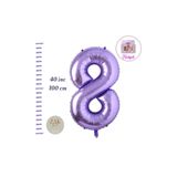 ZEAP Rakam Balon Mor Renk Folyo Balon 100cm 40 36 Inç Helyum Balon 8 Yaş Balon Mor Renk 8 Sayı Balon