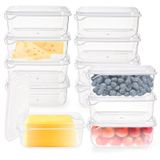 ZEAYEA 12'li Paket Dilimlenmiş Peynir Konteyneri, Hava Geçirmez Kapaklı Dilimlenmiş Peynir Saklama Kutusu, Buzdolabı için Yeniden Kullanılabilir Plastik Peynir Koruma Konteyneri, Peyniri Taze Tutmak,