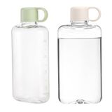 ZEAYEA 2'li Paket Taşınabilir Düz Su Şişesi, 17 oz BPA İçermeyen Tritan İnce Su Şişesi, Açık Hava Sporları, Kamp, Fitness, Çanta Cebine Uygun Plastik Seyahat Su Şişesi