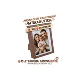 ZEAYSHOP Ahşap Derin Kahverengi Anı/Hatıra Kutusu Çerçeve (17x22cm) + 15x20 Fotoğraf Baskı Hediye
