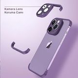 Zebana Apple iPhone 11 Pro Max ile Uyumlu Kılıf Zebana Corner Pad (Kamera ve Köşe Koruyucu) Derin Mor
