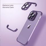 Zebana Apple iPhone 12 Pro Max ile Uyumlu Kılıf Zebana Corner Pad (Kamera ve Köşe Koruyucu) Derin Mor