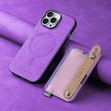 Zebana Apple iPhone 13 Pro Max ile Uyumlu Kılıf Zebana M-safe 2in1 Kartlıklı Best Deri Kılıf Mor