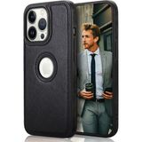 Zebana Apple iPhone 13 Pro Siyah Business Deri Cep Telefonu Kılıfı