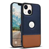 Zebana Apple iPhone 14 Plus Lacivert Kahverengi Business Deri Kılıf