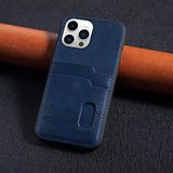 Zebana Apple iPhone 15 Pro Max ile Uyumlu Kılıf Zebana Kartlıklı Lüx Deri Kılıf Lacivert