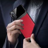 Zebana Huawei Nova 9 SE ile Uyumlu Kılıf Zebana Lens Deri Kılıf Kırmızı