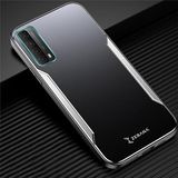 Zebana Huawei P Smart 2021 ile Uyumlu Kılıf Zebana Metal Mitras Kılıf (Silikon Kenar) Gri