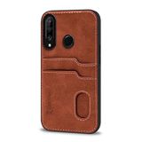 Zebana Huawei P30 Lite ile Uyumlu Kılıf Zebana Kartlıklı Lüx Deri Kılıf Kahverengi