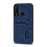 Zebana Huawei P30 Lite ile Uyumlu Kılıf Zebana Kartlıklı Lüx Deri Kılıf Lacivert