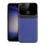 Zebana Huawei Y7 2018 ile Uyumlu Kılıf Zebana Lens Deri Kılıf Lacivert