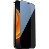 Zebana iPhone 12 Darbeye Dayanıklı Anti Statik Temperli Hayalet Cam Ekran Koruyucu Siyah - Apple iPhone 12