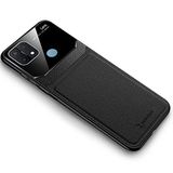Zebana Oppo A15s ile Uyumlu Kılıf Zebana Lens Deri Kılıf Siyah