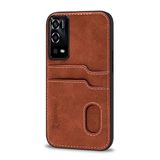 Zebana Oppo A55 ile Uyumlu Kılıf Zebana Kartlıklı Lüx Deri Kılıf Kahverengi