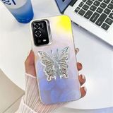 Zebana Oppo A55 ile Uyumlu Kılıf Zebana Standlı Kelebek Silikon Kılıf Desen 1