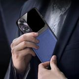 Zebana Oppo A60 ile Uyumlu Kılıf Zebana Lens Deri Kılıf Lacivert
