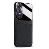 Zebana Oppo A60 ile Uyumlu Kılıf Zebana Lens Deri Kılıf Siyah