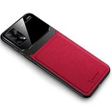 Zebana Oppo A74 ile Uyumlu Kılıf Zebana Lens Deri Kılıf Kırmızı