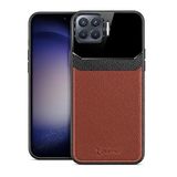Zebana Oppo Reno 4 Lite ile Uyumlu Kılıf Zebana Lens Deri Kılıf Kahverengi