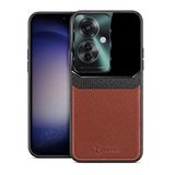 Zebana Oppo Reno11 F 5G ile Uyumlu Kılıf Zebana Lens Deri Kılıf Kahverengi