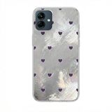 Zebana Samsung Galaxy A06 ile Uyumlu Kılıf Zebana Pink Heart Silikon Kılıf Lila