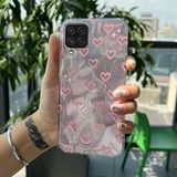 Zebana Samsung Galaxy A12 ile Uyumlu Kılıf Zebana Pink Heart Silikon Kılıf Pembe