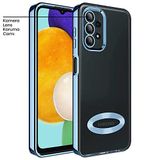 Zebana Samsung Galaxy A13 4G ile Uyumlu Kılıf Zebana Glint Silikon Kılıf Açık Mavi