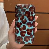 Zebana Samsung Galaxy A13 4G ile Uyumlu Kılıf Zebana Luxe Leopard Silikon Kılıf Kahverengi