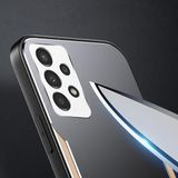 Zebana Samsung Galaxy A13 4G ile Uyumlu Kılıf Zebana Metal Mitras Kılıf (Silikon Kenar) Gold