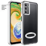 Zebana Samsung Galaxy A14 ile Uyumlu Kılıf Zebana Glint Silikon Kılıf Gri