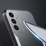 Zebana Samsung Galaxy A14 ile Uyumlu Kılıf Zebana Metal Mitras Kılıf (Silikon Kenar) Gri