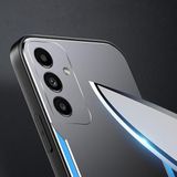 Zebana Samsung Galaxy A14 ile Uyumlu Kılıf Zebana Metal Mitras Kılıf (Silikon Kenar) Mavi