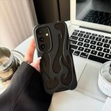 Zebana Samsung Galaxy A15 ile Uyumlu Kılıf Zebana Flame Silikon Kılıf Siyah